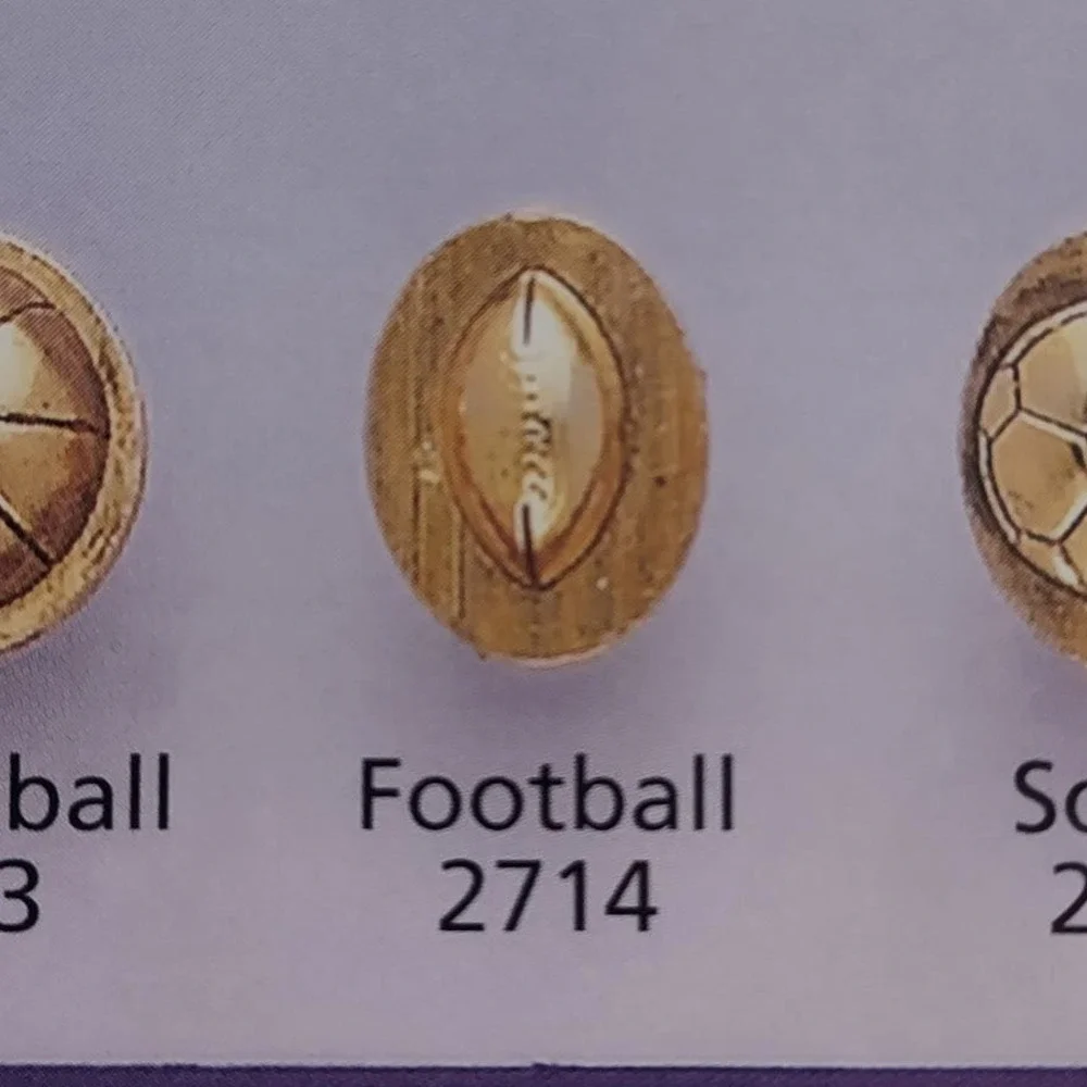 Gold‎ Tone Football Pin Hidden Loop Eye Glass Holder Badge Holder Esther Fuhrman